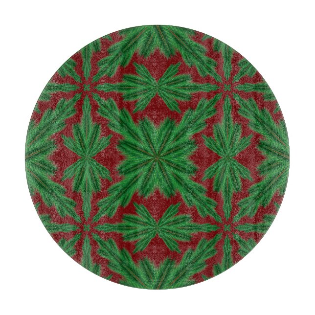 Pine Mandala Garnet Glass Cutting Board Schneidebrett (Vorderseite)