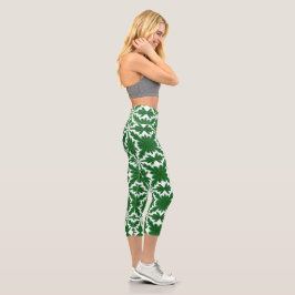 Pine Mandala Hoch waisted Capri Leggings