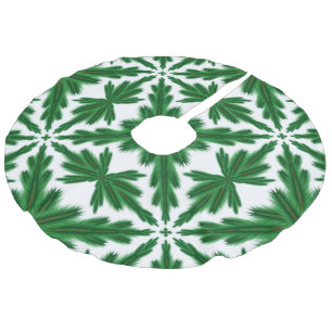 Pine Mandala Tree Skirt Leinenimitat Weihnachtsbaumdecke
