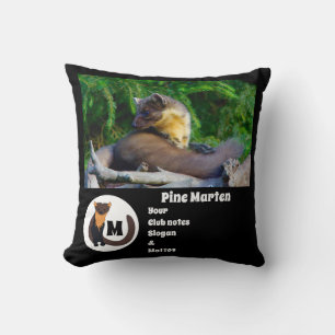 Pine Marten Foto Monogram Name Kissen