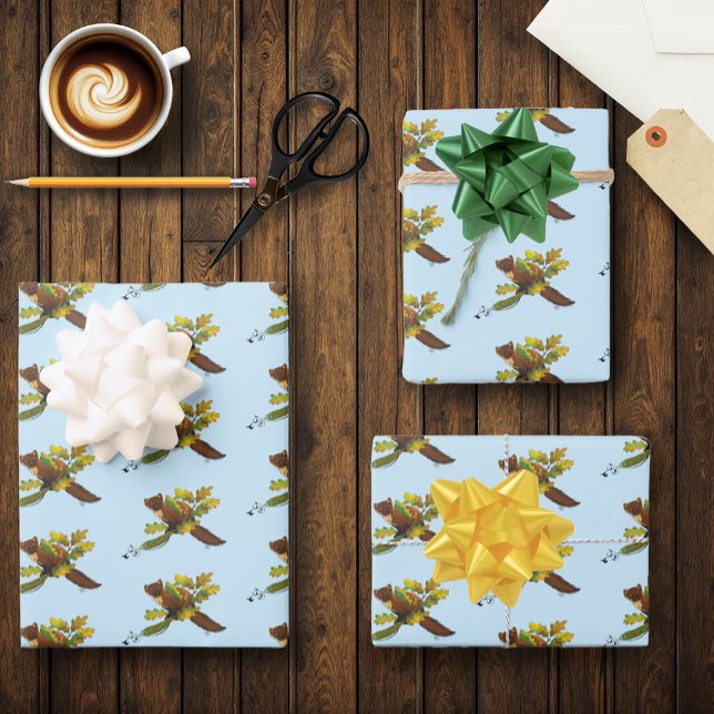 Pine Marten Herbstleaves Geschenkpapier Set (Von Creator hochgeladen)