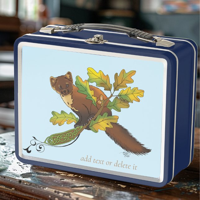 Pine Marten Herbstleaves Metall Brotdose (Von Creator hochgeladen)