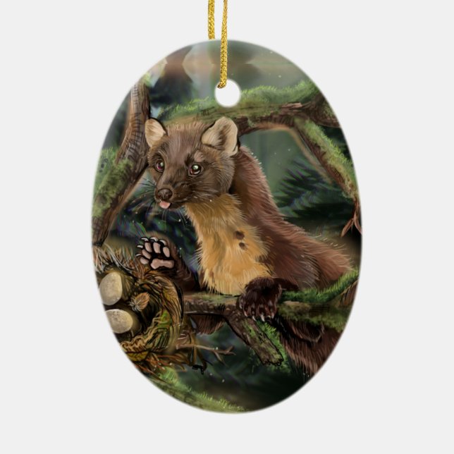 Pine Marten Keramik Ornament (Hinten)