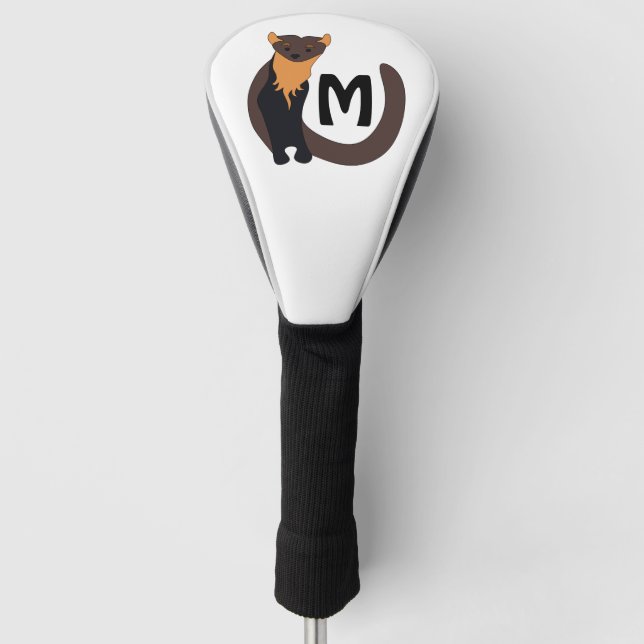 Pine-Marten-Monogramm Golf Headcover (Vorderseite)