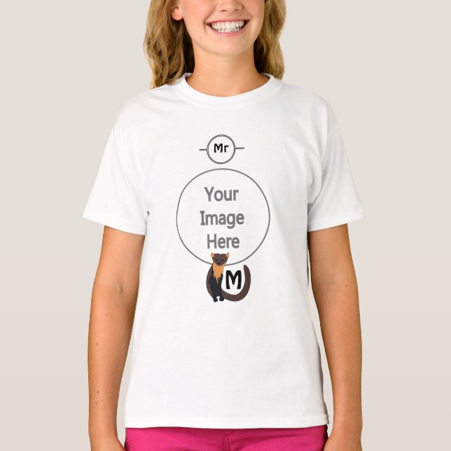 Pine-Marten-Monogramm T-Shirt (Vorderseite)