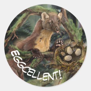 Pine Marten Runder Aufkleber