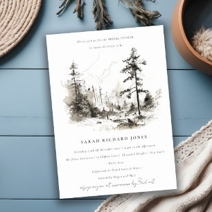 Pine Mountain Landschaft Brautparty Einladung