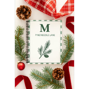 Pine Needle Lane - Rustikales Gingham & Botanische Notizbuch