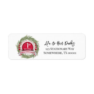 Pine Needle Wreath Red 1. Hochzeitstag