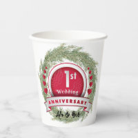 Pine Needle Wreath Red 1. Hochzeitstag
