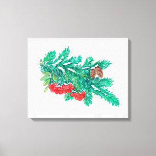 Pine Needles und Berries Leinwanddruck