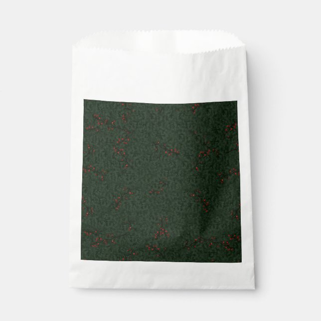 Pine Needles und Red Berries Geschenktütchen (Vorderseite)