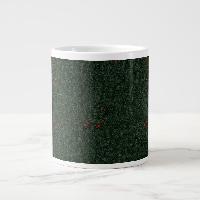 Pine Needles und Red Berries Jumbo-Tasse (Vorderseite)