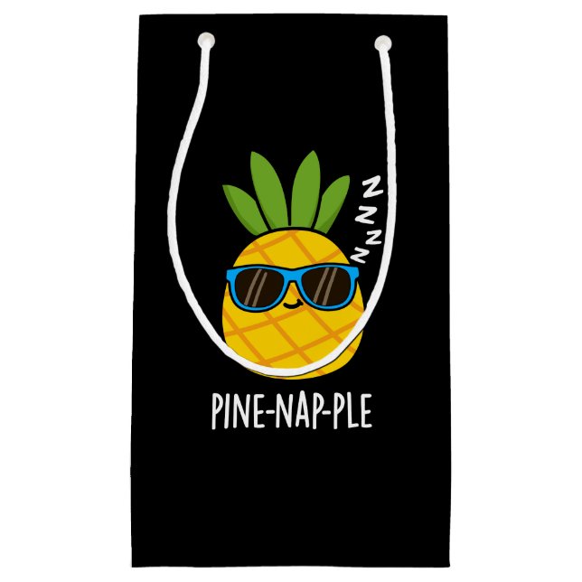 Pine-Nickerchen Funny Fruit Ananas Pun Dark BG Kleine Geschenktüte (Vorderseite)