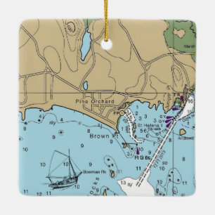 Pine Orchard Branford CT Chart Keramikornament