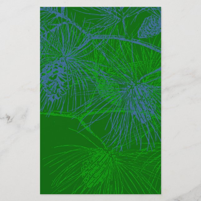 Pine Pattern Scrapbook Papier Stationierung (Vorderseite)