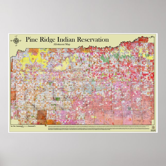 Pine Ridge Indian Reservation Map Poster (Vorne)