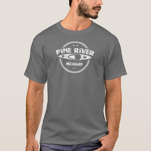 Pine River Michigan Kayaking T-Shirt (Vorderseite)