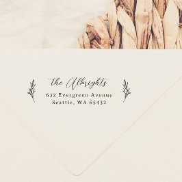 Pine & Script Calligraphy Einfache elegante Adress Permastempel