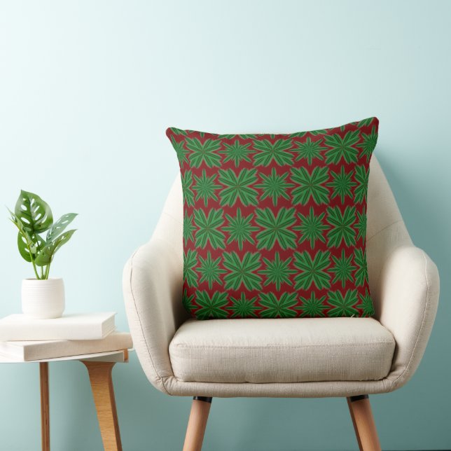 Pine Snowflakes Garnet Throw Kissen (Stuhl )