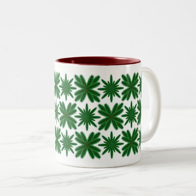 Pine Snowflakes Tasse 11oz. (VorderseiteRechts)