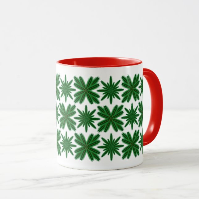Pine Snowflakes Tasse 11oz. (VorderseiteRechts)