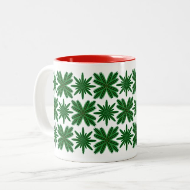 Pine Snowflakes Tasse 11oz. (Vorderseite Links)