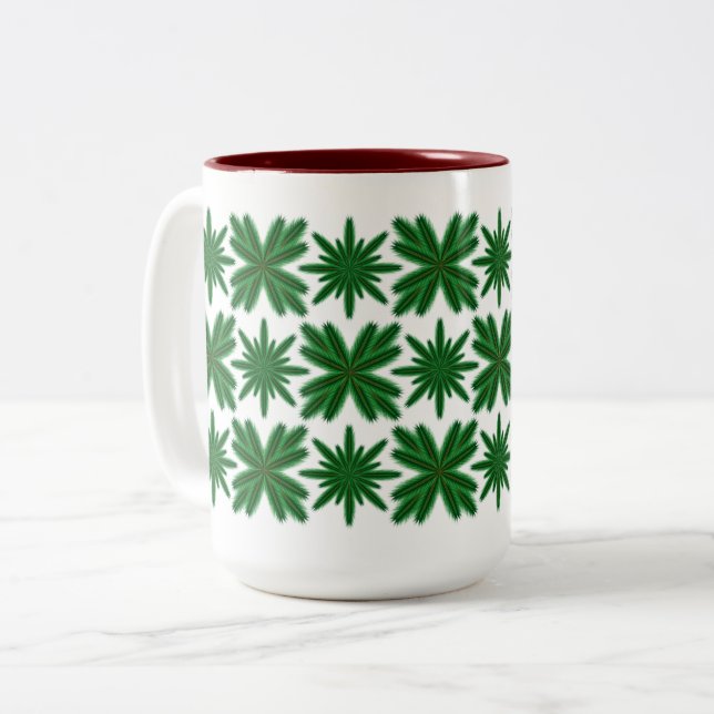 Pine Snowflakes Tasse 15oz. (Vorderseite Links)