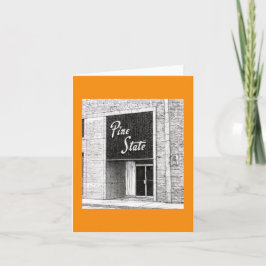 Pine Staat Gebäude Illustration Raleigh NC Karte