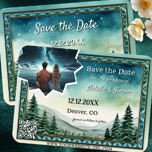 Pine Stargazing Foto Winter Save the Date Ankündigung