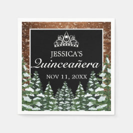 Pine Tiara Quinceañera Serviette