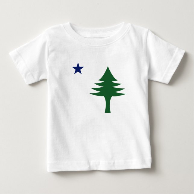 Pine tree and star 1901 Fahne des Maine-Staat Baby T-shirt (Vorderseite)