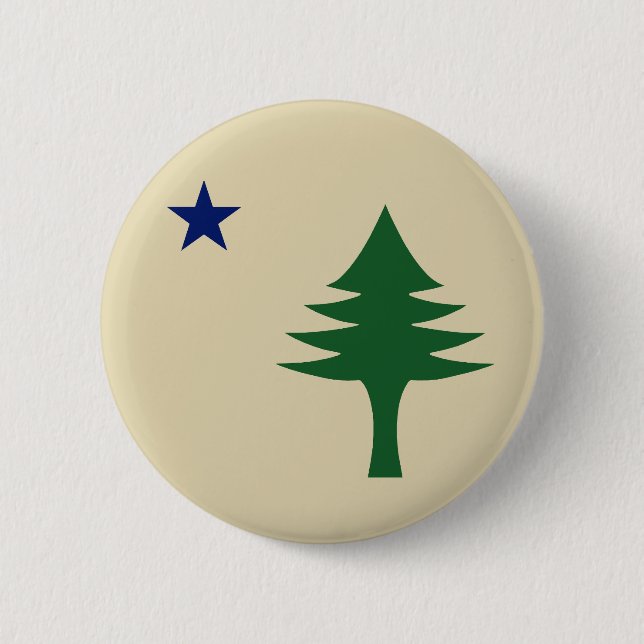 Pine tree and star 1901 Fahne des Maine-Staat Button (Vorderseite)