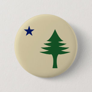 Pine tree and star 1901 Fahne des Maine-Staat Button