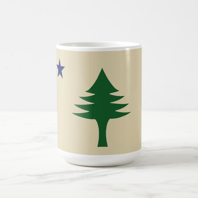 Pine tree and star 1901 Fahne des Maine-Staat Kaffeetasse (Mittel)