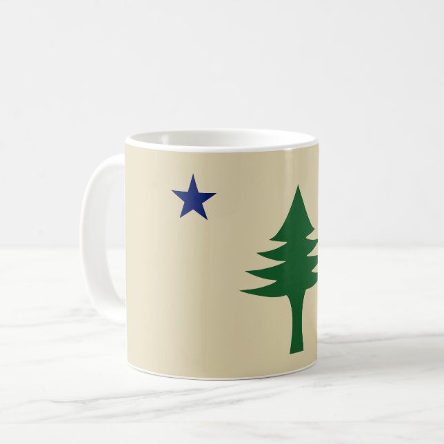 Pine tree and star 1901 Fahne des Maine-Staat Kaffeetasse (Vorderseite Links)
