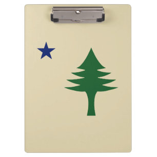 Pine tree and star 1901 Fahne des Maine-Staat Klemmbrett
