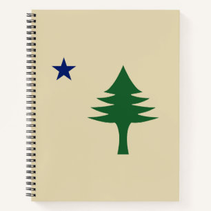 Pine tree and star 1901 Fahne des Maine-Staat Notizbuch