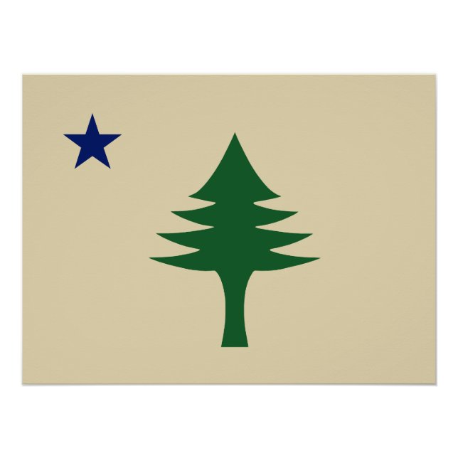 Pine tree and star 1901 Fahne des Maine-Staat Poster (Vorderseite)