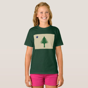 Pine tree and star 1901 Fahne des Maine-Staat T-Shirt