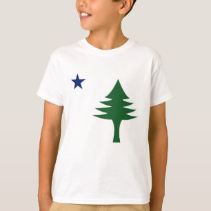 Pine tree and star 1901 Fahne des Maine-Staat T-Shirt