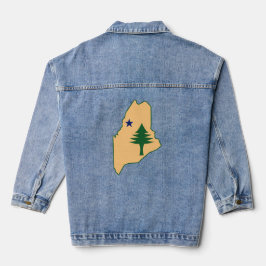 Pine tree and star 1901 Fahnenkarte des Maine-Staa Jeansjacke