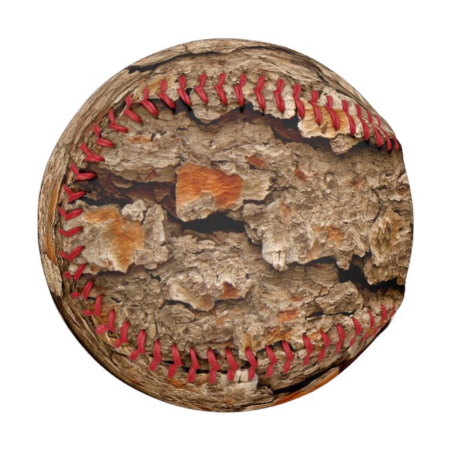 Pine Tree Bark Texture Baseball (Rückseite Rechts)