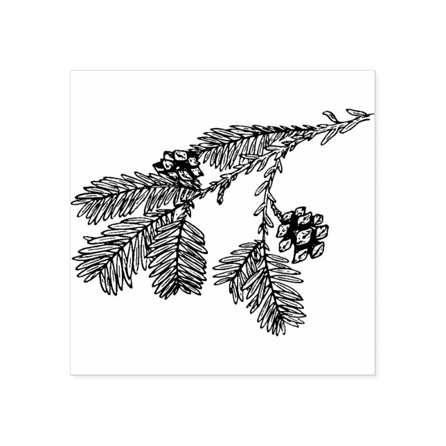 Pine Tree Branch Rubber Briefmarke Gummistempel (Prägung)