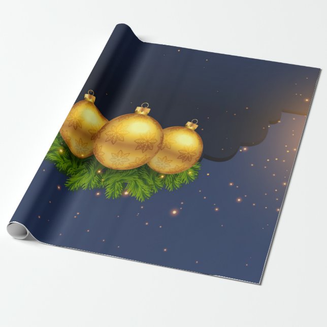 Pine Tree Branches Weihnachtsballs Geschenkpapier (Ungerollt)