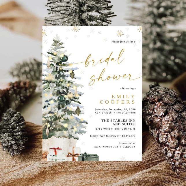 Pine Tree Christmas Bridal Dusche Einladung (Von Creator hochgeladen)