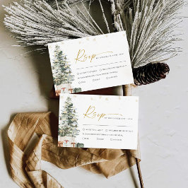 Pine Tree Christmas RSVP Karte