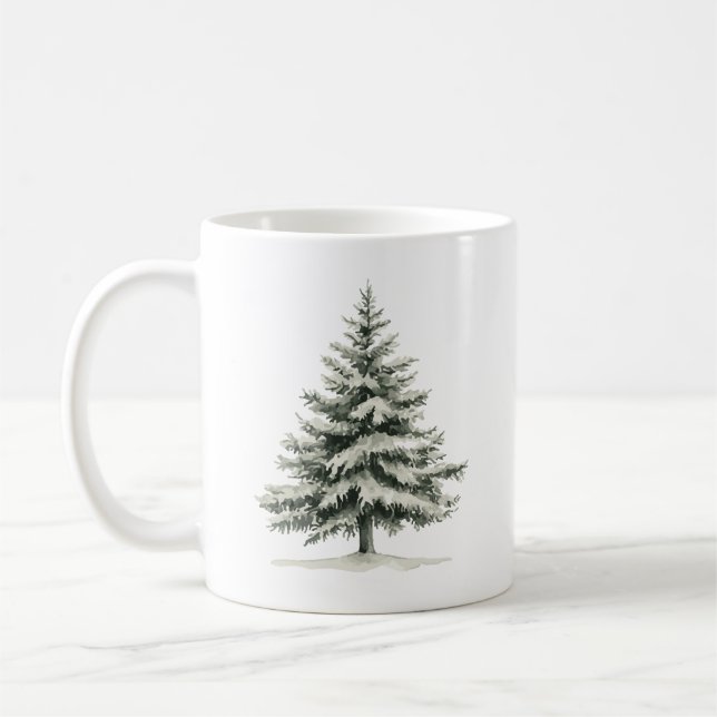 Pine Tree Covered with snow Kaffeetasse (Links)