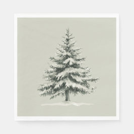 Pine Tree Covered with snow Serviette