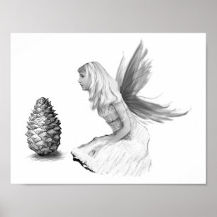 Pine Tree Fairy mit Kiefernkone Poster